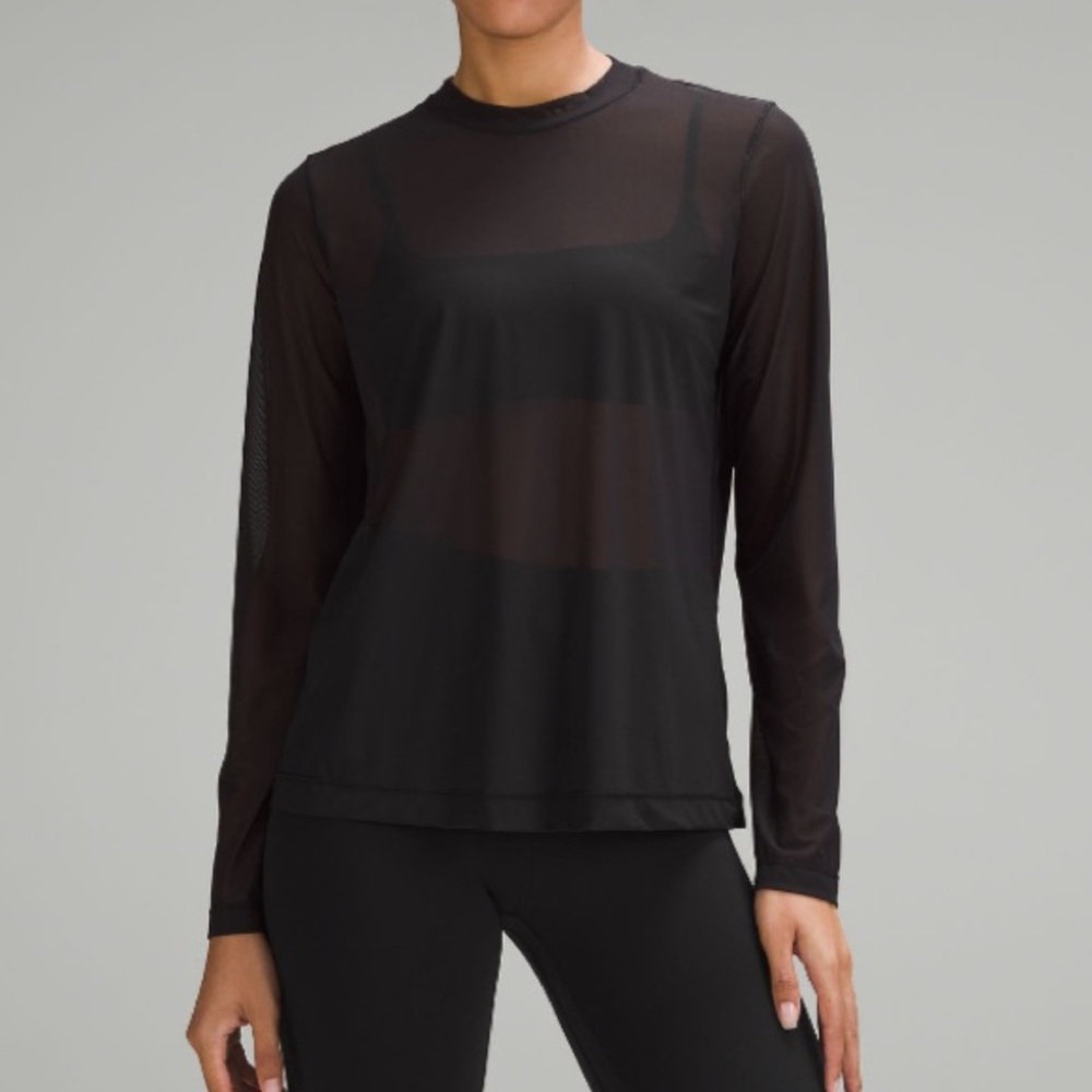 lululemon athletica Keyhole Mesh Long-Sleeve Top in black